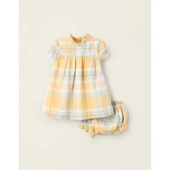 Robe + Bloomer À Carreaux Brothers & Sisters Jaune Clair