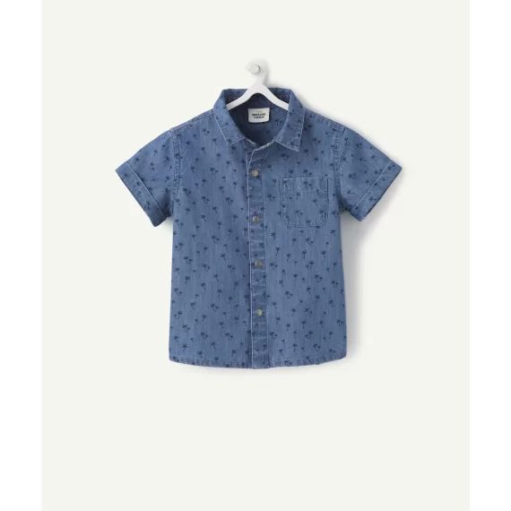 Le chemise en jean imprimé palmiers