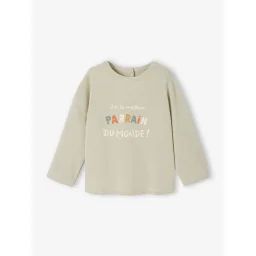 T-shirt bébé parrain. / marraine pressionné dos vert de gris
