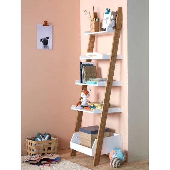 Etagère échelle LIGNE ARCHITEKT blanc/bois