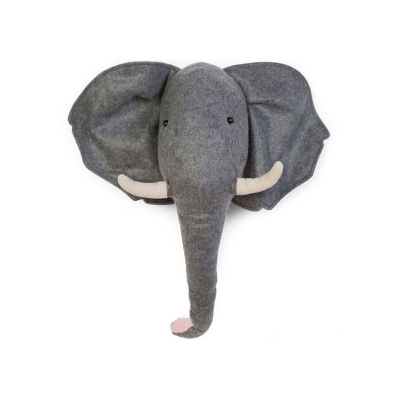 Trophée éléphant en feutre