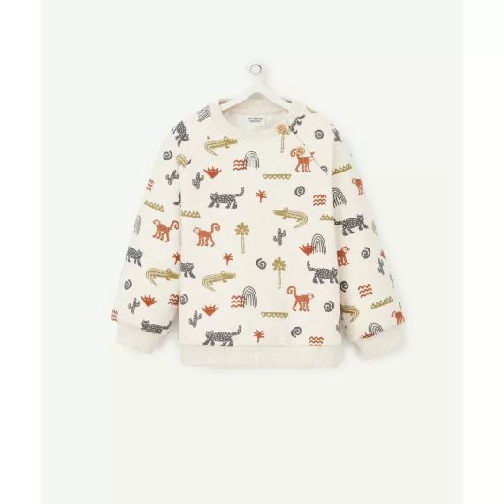 Sweat bébé garçon beige en fibres recyclées thème égyptien –  – Soldes