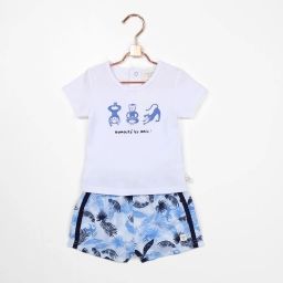 T-shirt pressionné en coton Garçon Blanc