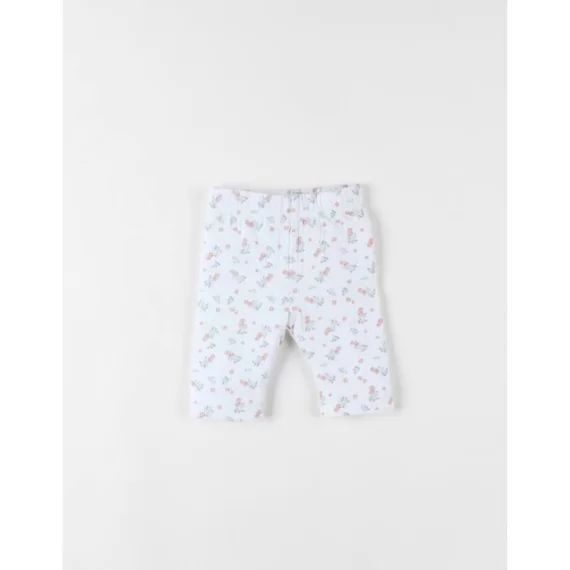 Legging Imprimé Fleuri Blanc
