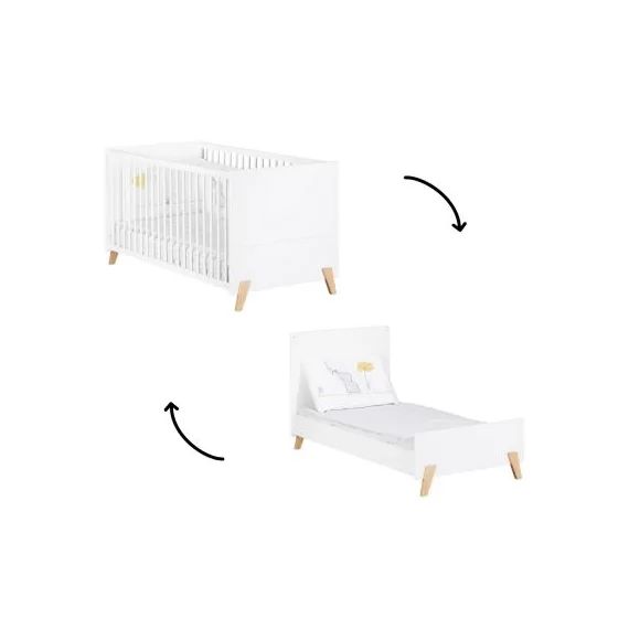 Lit bébé évolutif Little Big Bed Joy naturel (70 x 140 cm)