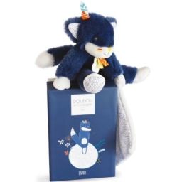 Coffret peluche avec Coffret doudou Tiwipi loup (21 cm)