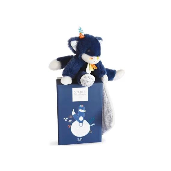 Coffret peluche avec Coffret doudou Tiwipi loup (21 cm)