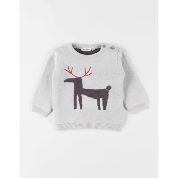 Pull Tricot Noël Chiné Beige Beige
