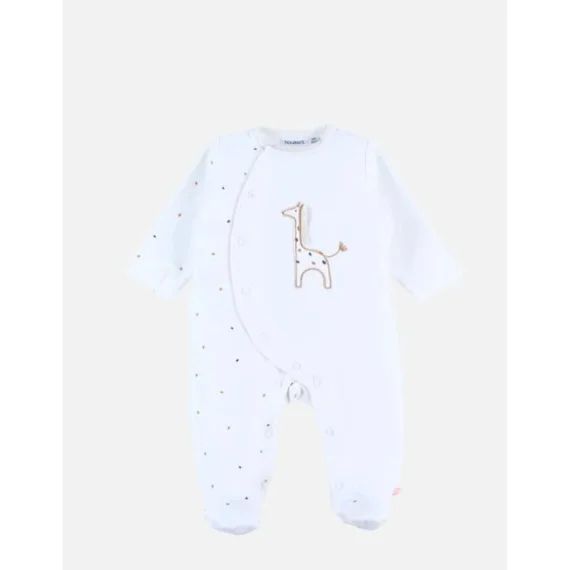 Pyjama En Velours Côtelé, Girafe Blanc