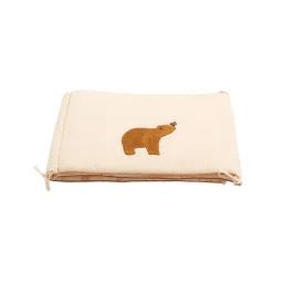Tour De Lit Ours En Double Gaze De Coton Beige