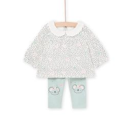 Blouse À Imprimé Fleuri Et Pantalon – Ecru