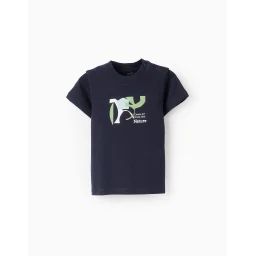 T-shirt De Coton Bleu Foncé