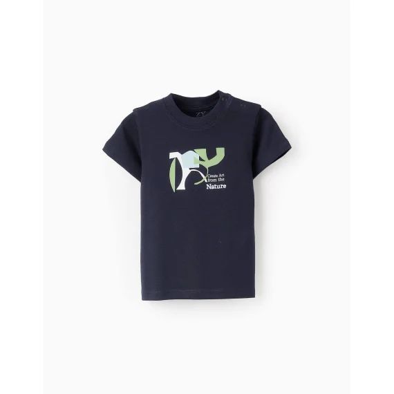 T-shirt De Coton Bleu Foncé