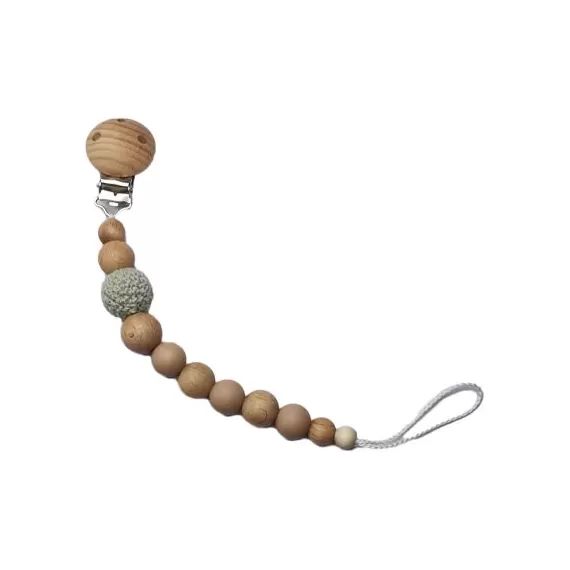 Attache sucette en bois Nude mint