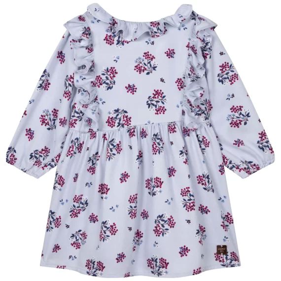 Robe à col fantaisie Fille Bleu