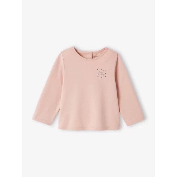 T-shirt bébé Basics manches longues rose poudré