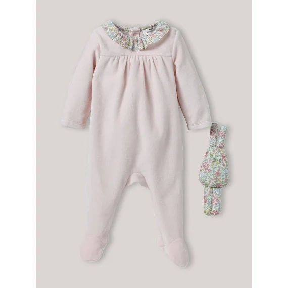 Dors-bien En Velours, Tissu Liberty + Doudou Liberty Lilibet