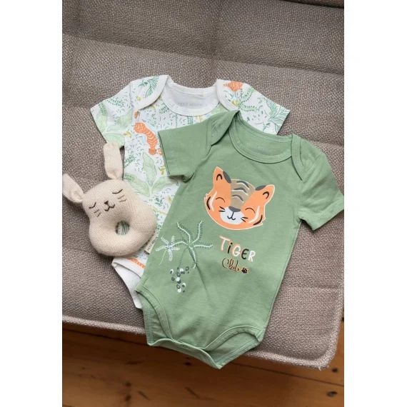 Lot De 2 Bodies Bébé Manches Courtes Kanha Vert