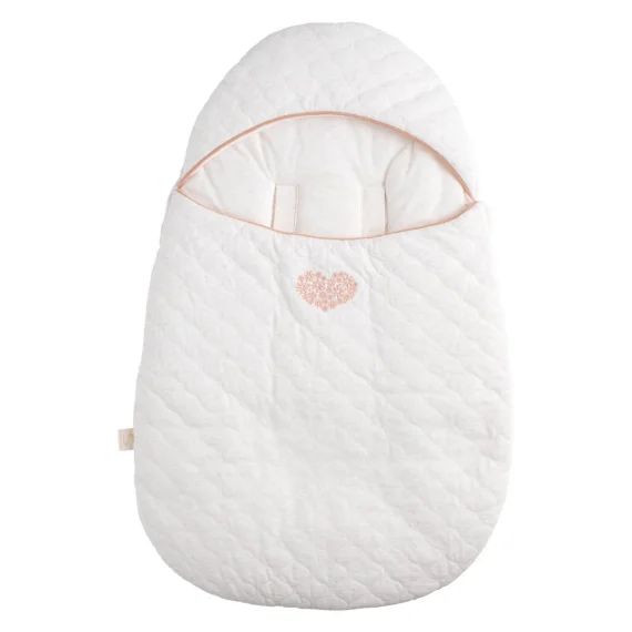 Nid D&rsquo;ange Bébé 5 Attaches En Coton Matelassé Blanc/rose