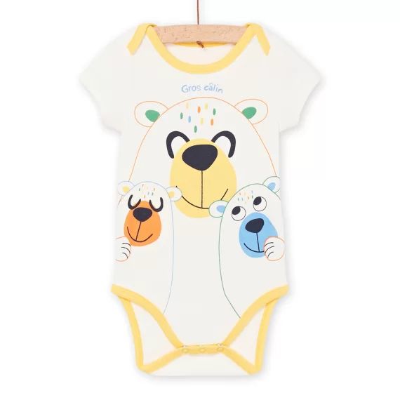 Body À Motifs Ours – Blanc cassé