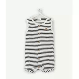 Combishort marinière bébé garçon en fibres recyclées –  – Soldes