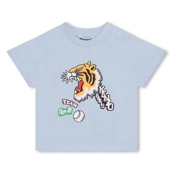 T-shirt avec imprimé devant Garçon Bleu