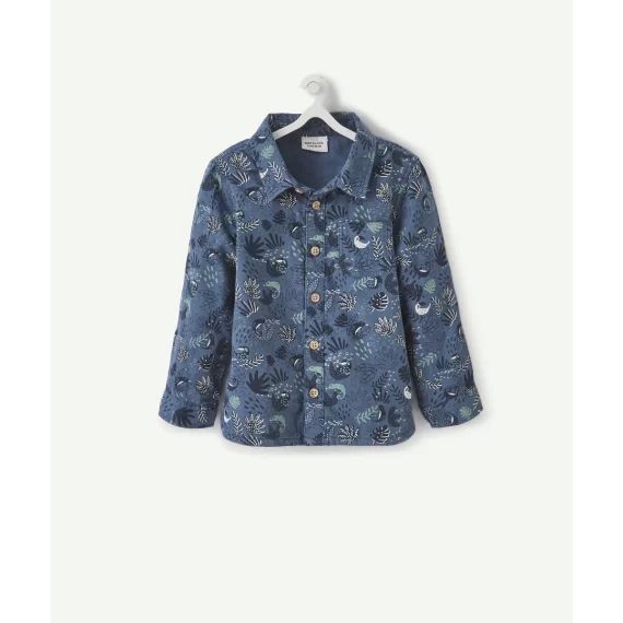 La chemise bleue avec animation caméléons –  – Soldes