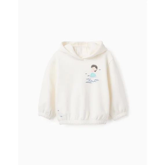 Sweat En Coton Avec Capuche Beige Clair