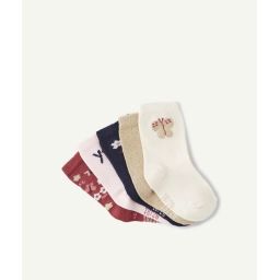 Lot de 5 chaussettes bébé fille brillantes et unies –  – Soldes