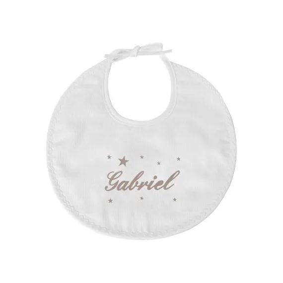 Bavoir de naissance étoile taupe (personnalisable)