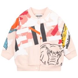 Sweat-shirt imprimé et brodé Fille Rose