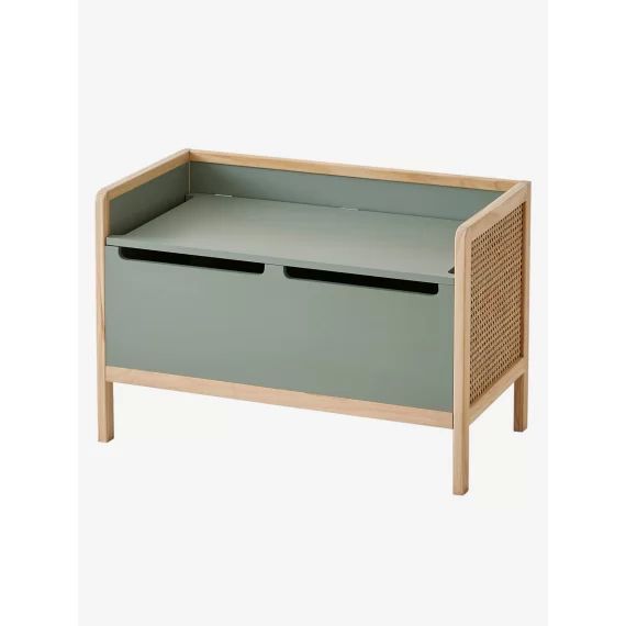 Coffre de rangement / banc cannage LIGNE POÉSIE vert