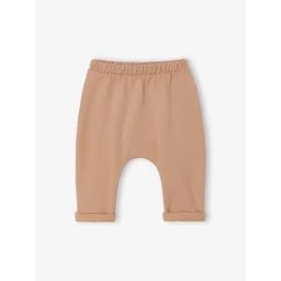 Pantalon naissance en molleton imprimé léopard camel