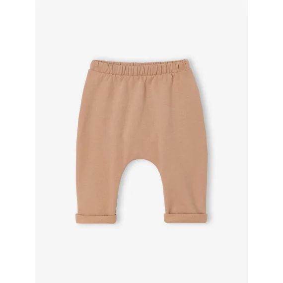 Pantalon naissance en molleton imprimé léopard camel