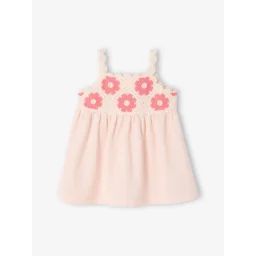 Robe en crochet bébé écru