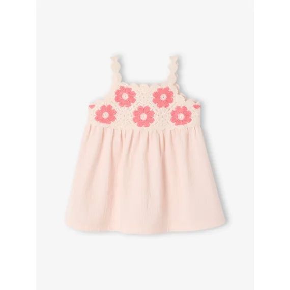 Robe en crochet bébé écru