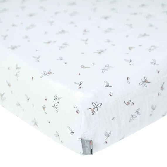 Sevira Kids – Drap-housse en gaze de coton Melody – Multicolore – 90×190 blanc