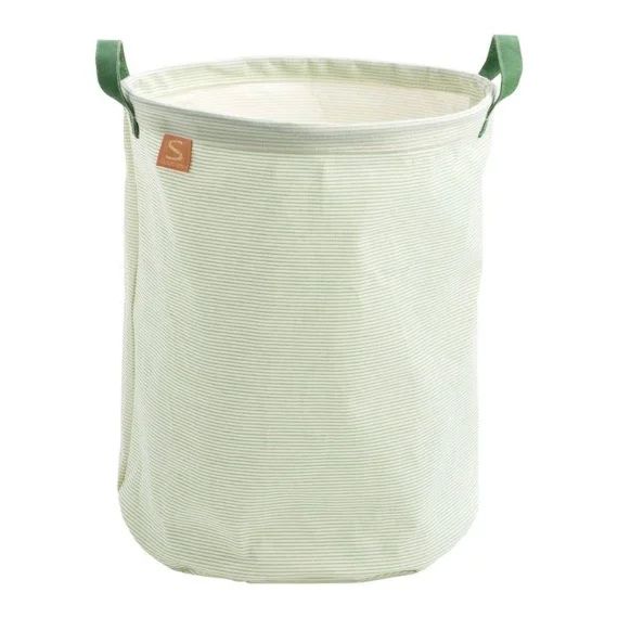 Panier De Rangement Tissu 31x39x31cm Coton Vert Tilleul Vert