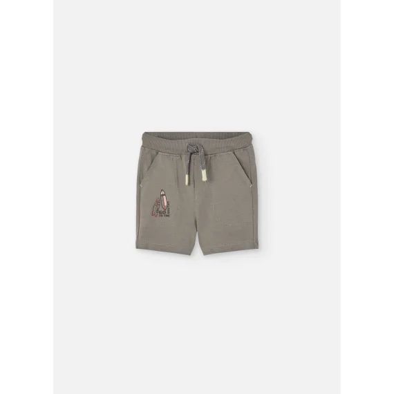 Bermuda En Coton Avec Détail Sur La Poche Marron