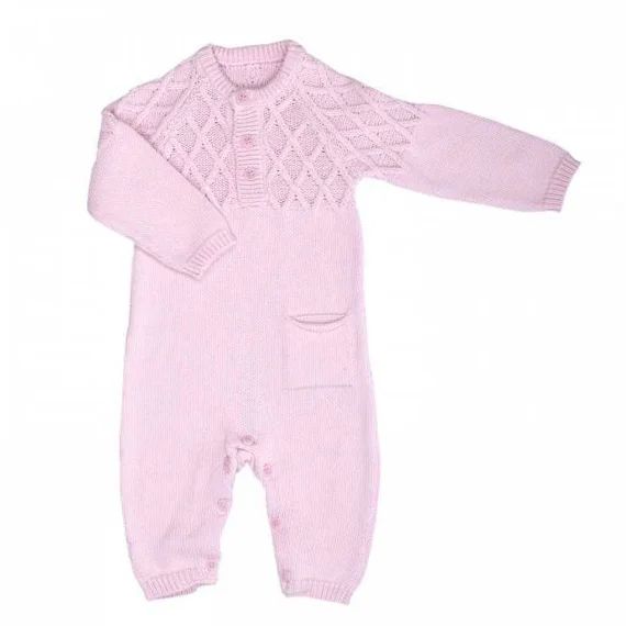 Combinaison Bébé En Tricot De Coton Bio Loan Rose