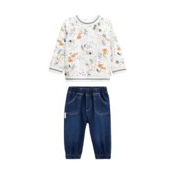 Ensemble Bébé Sweat En Molleton Et Pantalon Savane Family Blanc
