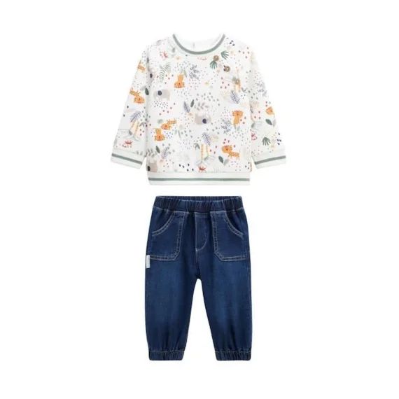 Ensemble Bébé Sweat En Molleton Et Pantalon Savane Family Blanc