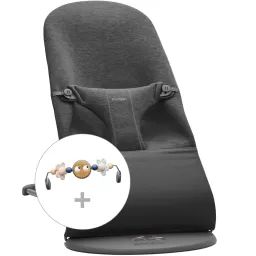 Transat avec Arche de jeu – Gris charbon / Jersey 3D / Gris foncé / Yeux espiègles Pastels