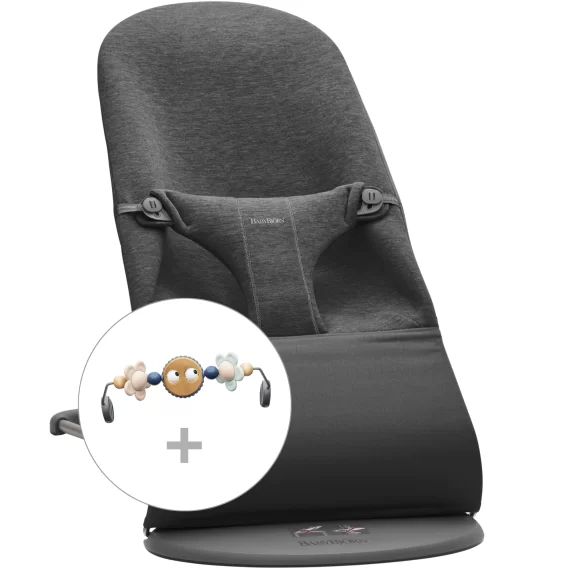 Transat avec Arche de jeu – Gris charbon / Jersey 3D / Gris foncé / Yeux espiègles Pastels