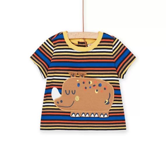 T-shirt Multicolore À Imprimé À Rayures – Bleu