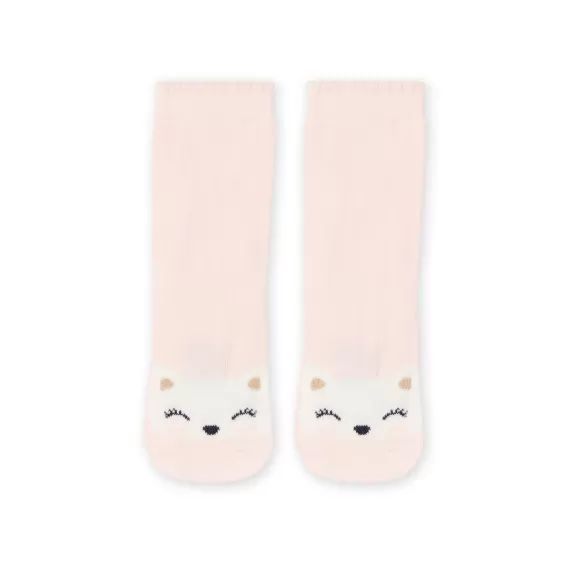 Chaussettes Layette Rose Pâle À Motif Chat