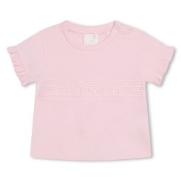 T-shirt volants et dentelle Fille Rose