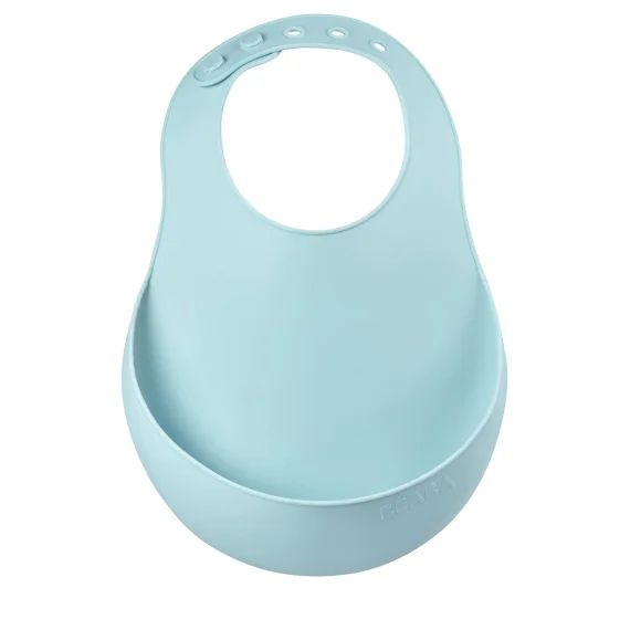 Bavoir Silicone Récupérateur Réglable Bleu