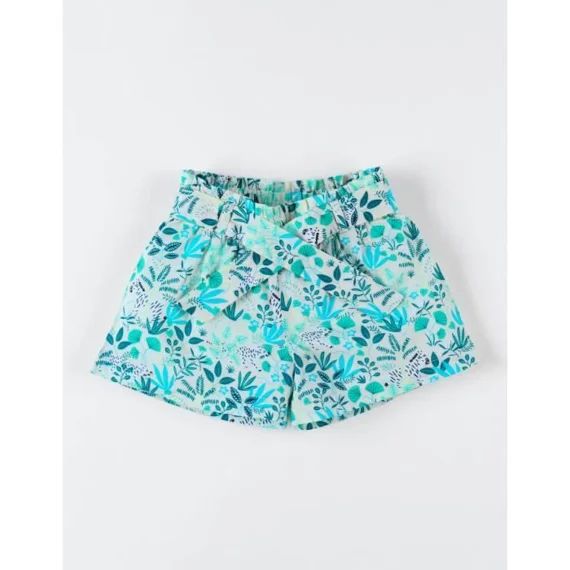 Short En Crêpe De Coton Bleu