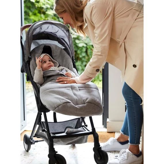 Chancelière poussette en molleton doublée jersey – 6/24 mois gris chiné